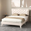 Double Size Bed Frame Wooden Slats Platform Upholstered Button Tufted Headboard