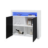 High Gloss 2 Doors Matt Body Sideboard Cupboard Kitchen Buffet Cabinet with LED