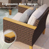9-Piece Patio Conversation Sofa Set Wicker Outdoor Furniture Sets with Cushioned