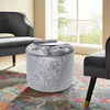 Round Cylinder Stool Sofa Side Footstool Chair Soft Seat with Crystal Button New