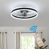 LED Ceiling Fan Light Dimmable Living Room Chandelier Lamp With Remote Control