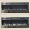 Mirrored Fireplace 60inch Electric Fire 12 LED Flames Wall/Inset Fire