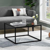 Glass Coffee Table With Storage Rectangle Modern Living Room Furniture Grey
