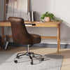Home Office Chair PU Leather Computer Desk Chair Swivel Armless Chair Study Work
