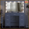 Large White Dressing Table with LED Light Mirror Vanity Make up Desk 7 Drawers