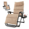 Adjustable Metal Zero Gravity Chair Folding Reclining Lounge Chair w/Cushion