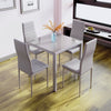 75cm Square Glass Top Table and 2/4 High Back Chairs Set Dining Kitchen Room Set