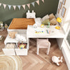 Single Bed 3ft Solid Wood Kids Bed with Desk and Drawers Bed Frame with Storage