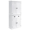 Freestanding Kitchen Pantry Cupboard Storage Cabinet with Doors White
