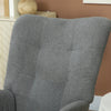 Rocking Chair Teddy Upholstered Accent Chair Modern Armchair with Backrest, Grey