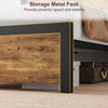 King Size Bed Frame Platform with Adjustable Wood Headboard