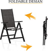 Patio Folding Reclining Garden Outdoor Picnic Arm Chair Textilene High Back