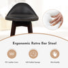 2X Swivel Bar Stool Armless PVC Leather Bar Height Chair w/Rubber Wood Leg Black