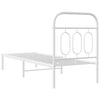 Metal Bed Frame with Headboard White 75x190 Small P5E3