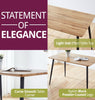 Small Dining Table, Brown Oak Effect Top Kitchen Table in Black Metal Legs,120cm
