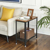 Vintage Side Table Modern Sofa Coffee Table Stand Living Room Rustic Wood Finish