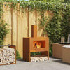 Fire Pit with Chimney 60x40x96 cm Weathering Steel