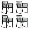 5 Piece Outdoor Dining Set PVC Rattan Black