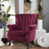 Velvet Chesterfield Chair Queen Anne Wing Back Armchair Fireside Lounge Sofa
