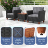 3 Pcs Garden PE Rattan Wicker Chair Conversation Set Patio Storage Table Chairs