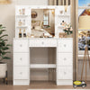 Large 100cm Dressing Table With Hollywood LED Mirror 6 Drawer Vanity Makeup Desk