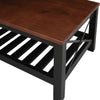 Cottage Coffee Table Black Painted Pine Wooden Side Table Storage