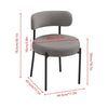 Set of 4 Boucle Dining Chairs with Oversized Seat Round Kitchen Chairs Grey