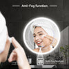 Illuminated Bathroom Mirror with LED Lights Demister Touch Sensor Time Display