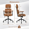 Leathaire Computer Chair Ergonomic Office Chair w/Spring Cushion Seat-Brown