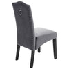 2/4 Dining Chairs High Back Velvet Hotel Kitchen Chair Wooden Leg Home Dark Grey