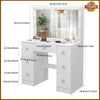 Large Dressing Table With 11 led Mirror Drawers Vanity Set Bedroom Makeup Table