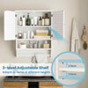 COSTWAY Bathroom Wall Cabinet Hanging Medicine Cabinet w/Towel Bar-White