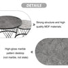 Round Coffee Table Set of 2 for Living Room White & Grey Stacking Nesting Table