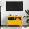 TV Cabinet Stand Unit – Mustard Yellow Cold-Rolled Steel Media Console D1F7