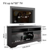High Gloss 2 Door TV Unit Cabinet 135cm Black TV Stand Sideboard Entertainment