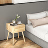 2PCS Modern Nightstand Bedside Sofa End Table with Rattan Drawer Boho Side Table