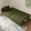 Fabric Sofa Bed Love Seat Sofa Settee Couch with Metal Legs & Cushions Green