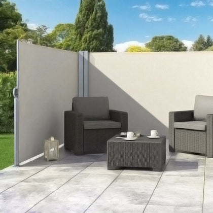 3-6M Double Side Awning Wall Retractable Side Sunshade Windscreen Privacy Screen