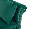 Upholstered Chaise Longue Indoor Lounge Sofa with Right Armrest & Storage Green