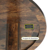 Wooden Round Dining Table for 4, Small Kitchen Dinner Table with Storage Shelf