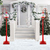 Festive Lamp Post 68 Inch Snowing Santa Lamp