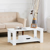 2 Tiers Coffee Table Rectangle Drawer Living Room Tea Tables with Storage Shelf