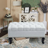 80cm Fabric Linen Padded Seat Stool Coffee Table Sofa Ottoman Footstool Bench