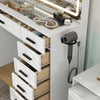 Dressing Table and Stool set 11 Drawer Makeup Table with Glass Top Vanity Desk