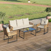 Garden Rattan Furniture 4 Piece Set Table Chairs Sofa Wicker Outdoor Patio Set