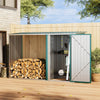 Outdoor Garden Shed Galvanised Steel Wood Firewood Log Storage Rack Tool Cabin