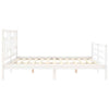 Bed Frame with Headboard White 200x200 Solid Wood K3G0