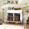 Record Player Stand Vinyl Storage Cabinet Drawers Shelves Charging Station USB C