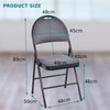 2 PCS Portable Folding Chairs Double Hinged Fabric Dining Chairs W/Footrest Grey