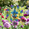 Solar Wind Spinner LED Light Peacock Sculpture WindMill Outdoor Garden Stake